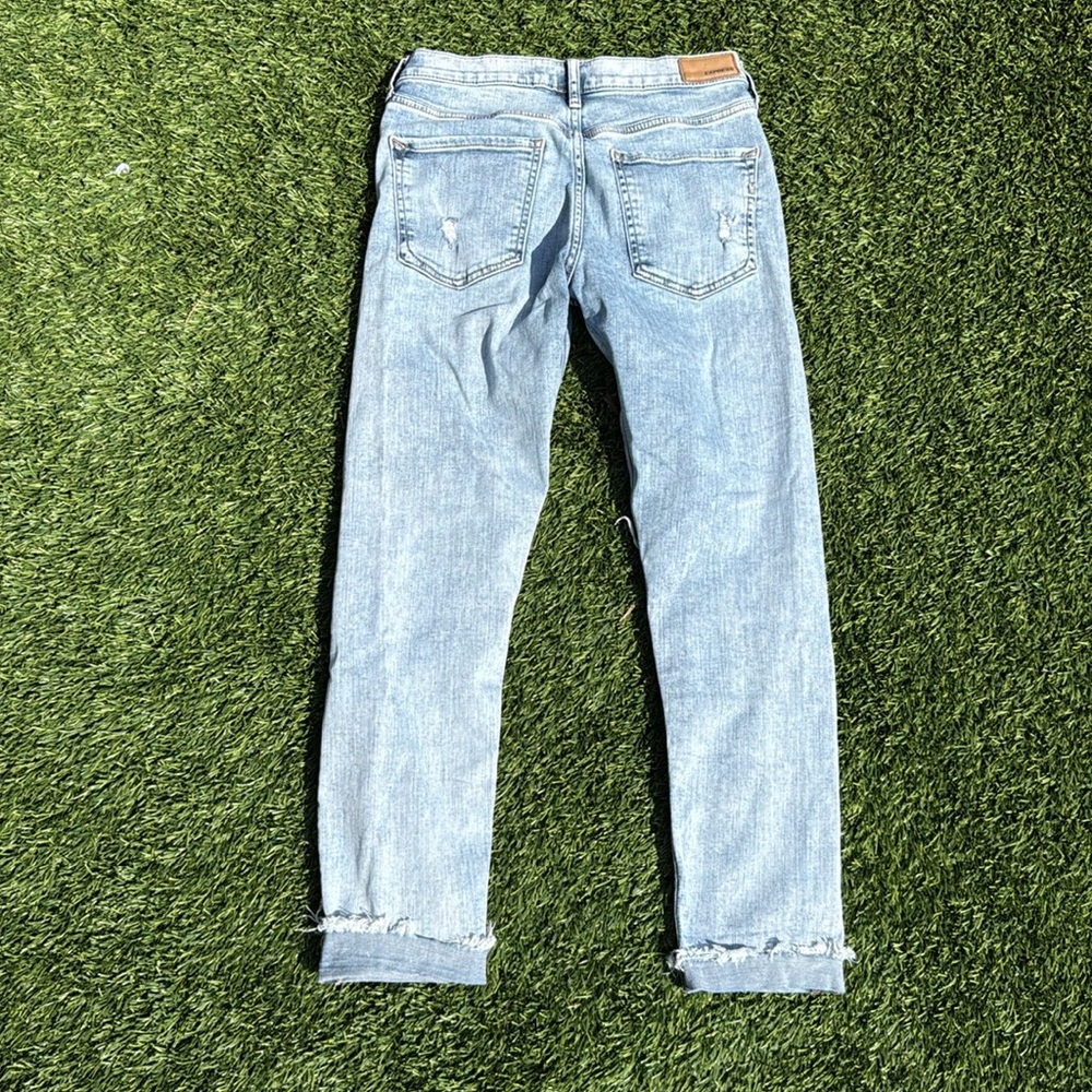 Excellent used condition Express Vintage Skinny HR Distressed Jeans Size 00 - Picture 2 of 9